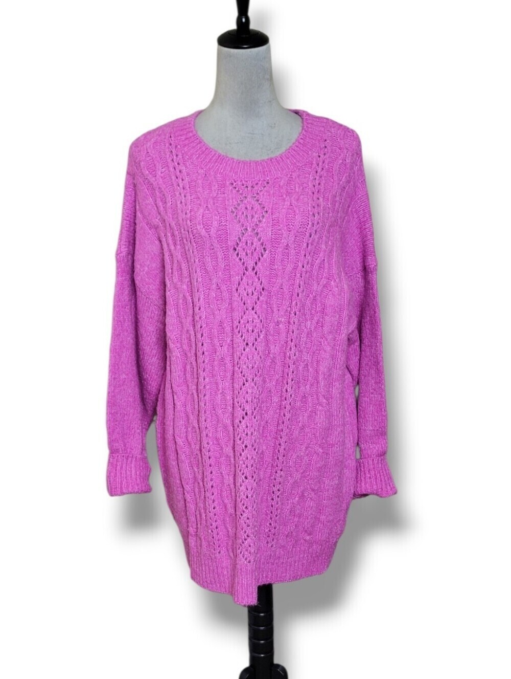 NWT Umgee Pink Oversized Cable Knit Sweater